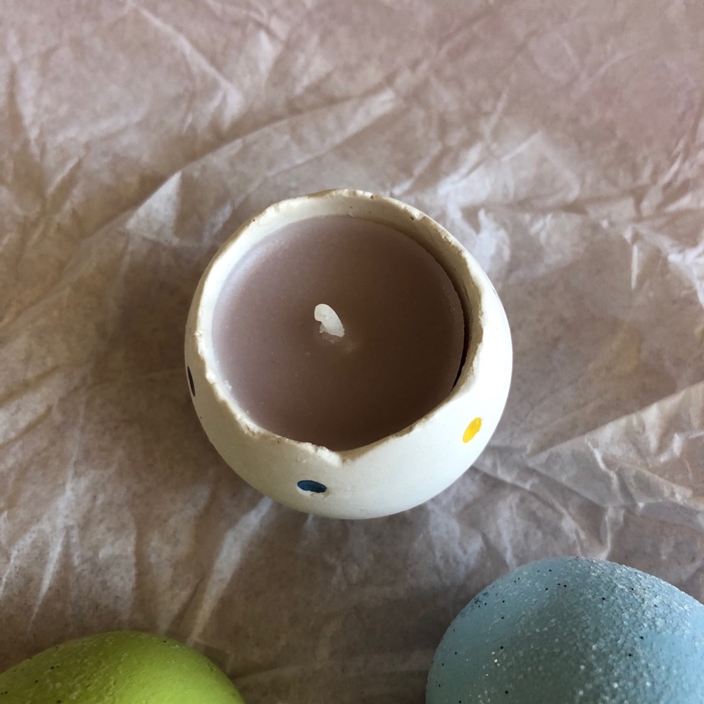NWOT - Blue & Green Eggs - Polka Dot Candle Egg - Picture 4 of 8
